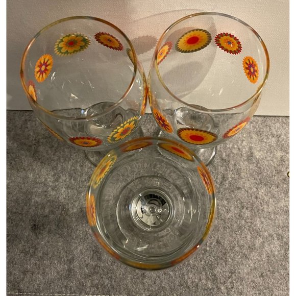 3 Boho Mod Designed Greenbriar International Water Goblets #1431 - Picture 3 of 4